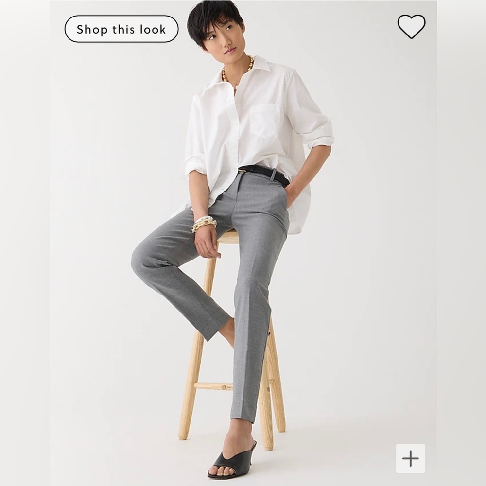 Cameron Slim Cropped Pant in Four-season Stretch, Heather Grey